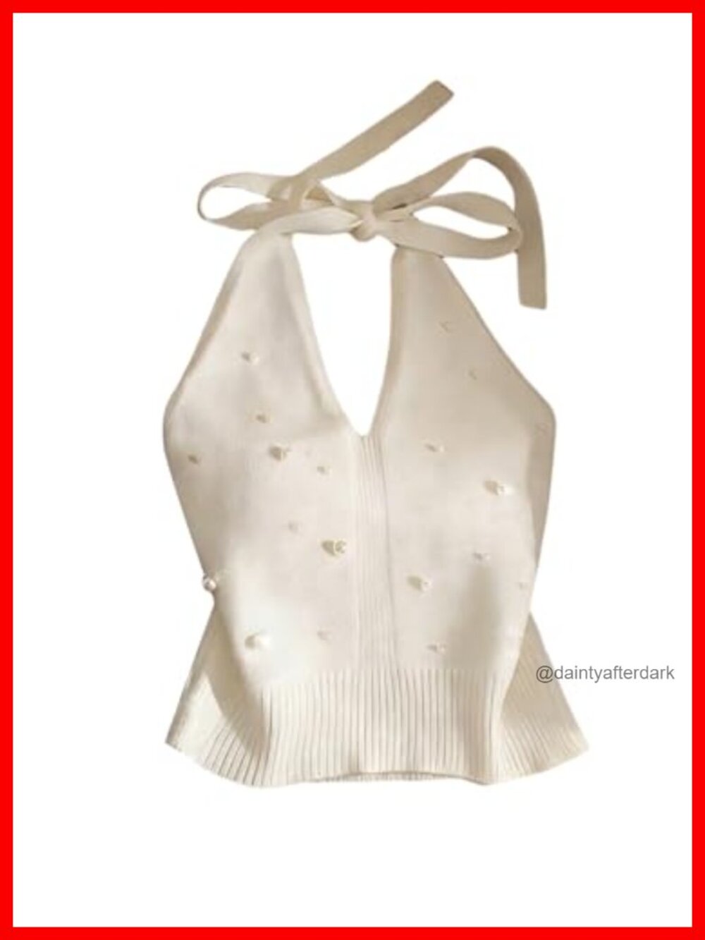 Viscose Halter Neck Tie Backless Ribbed Knit Tank Top